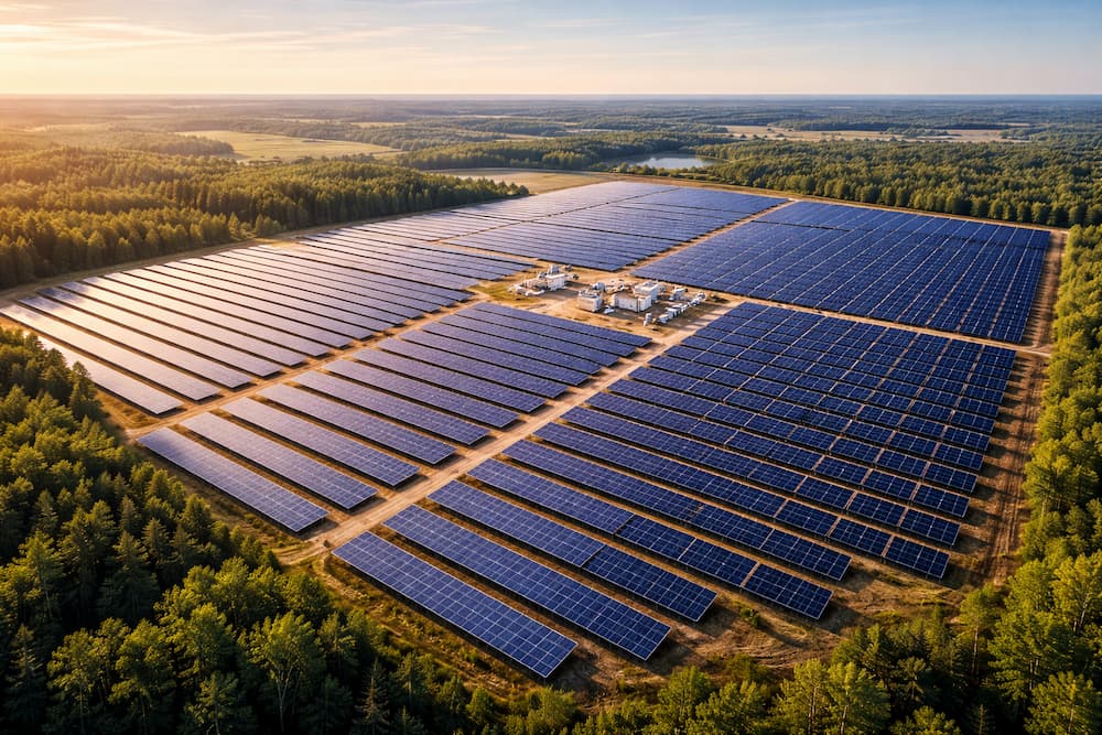 Large-scale solar field in Canada